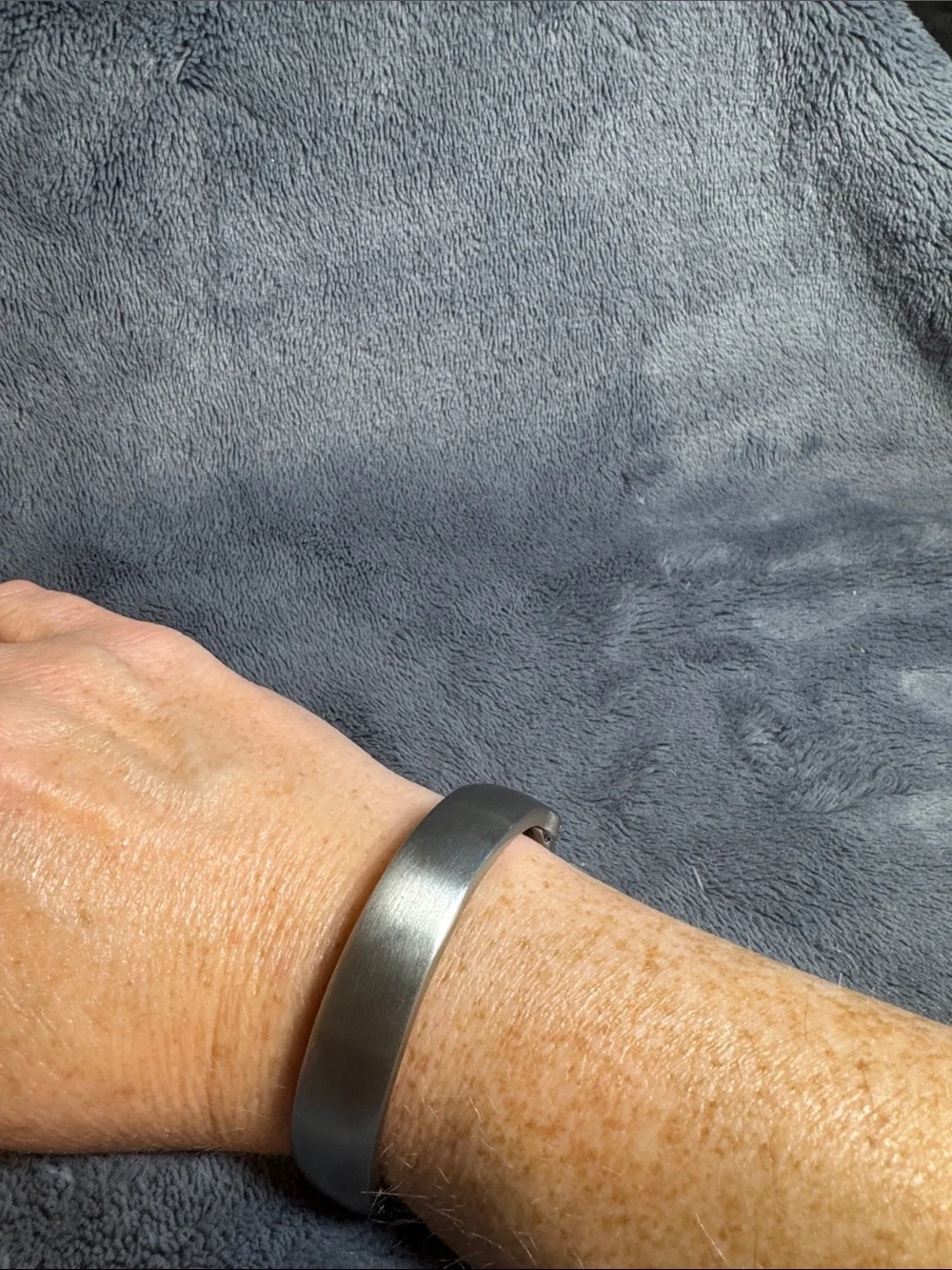 Classic Textured Metal Cuff Bracelet in Silver